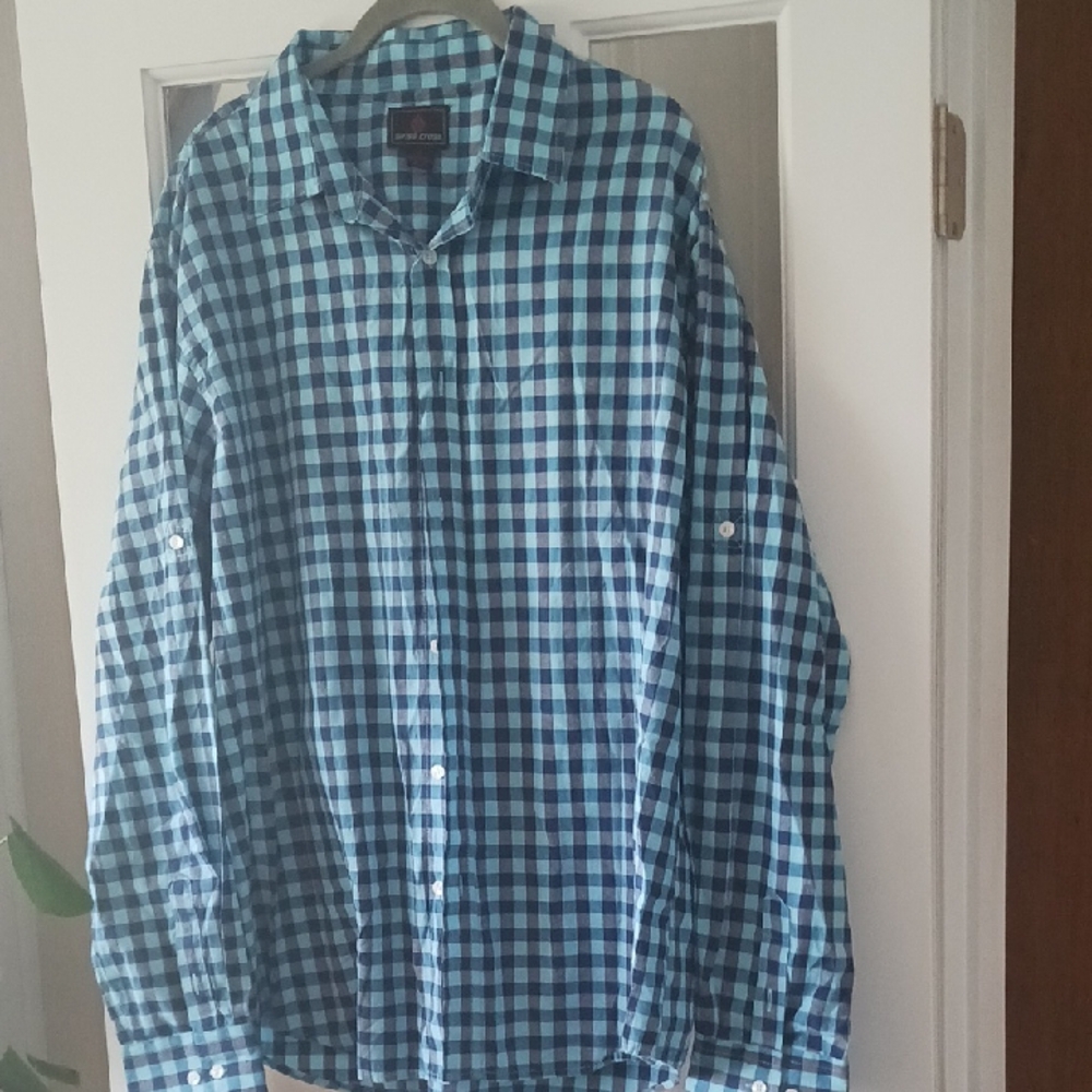 NWOT Swiss Cross Blue Checkered Men's Shirt